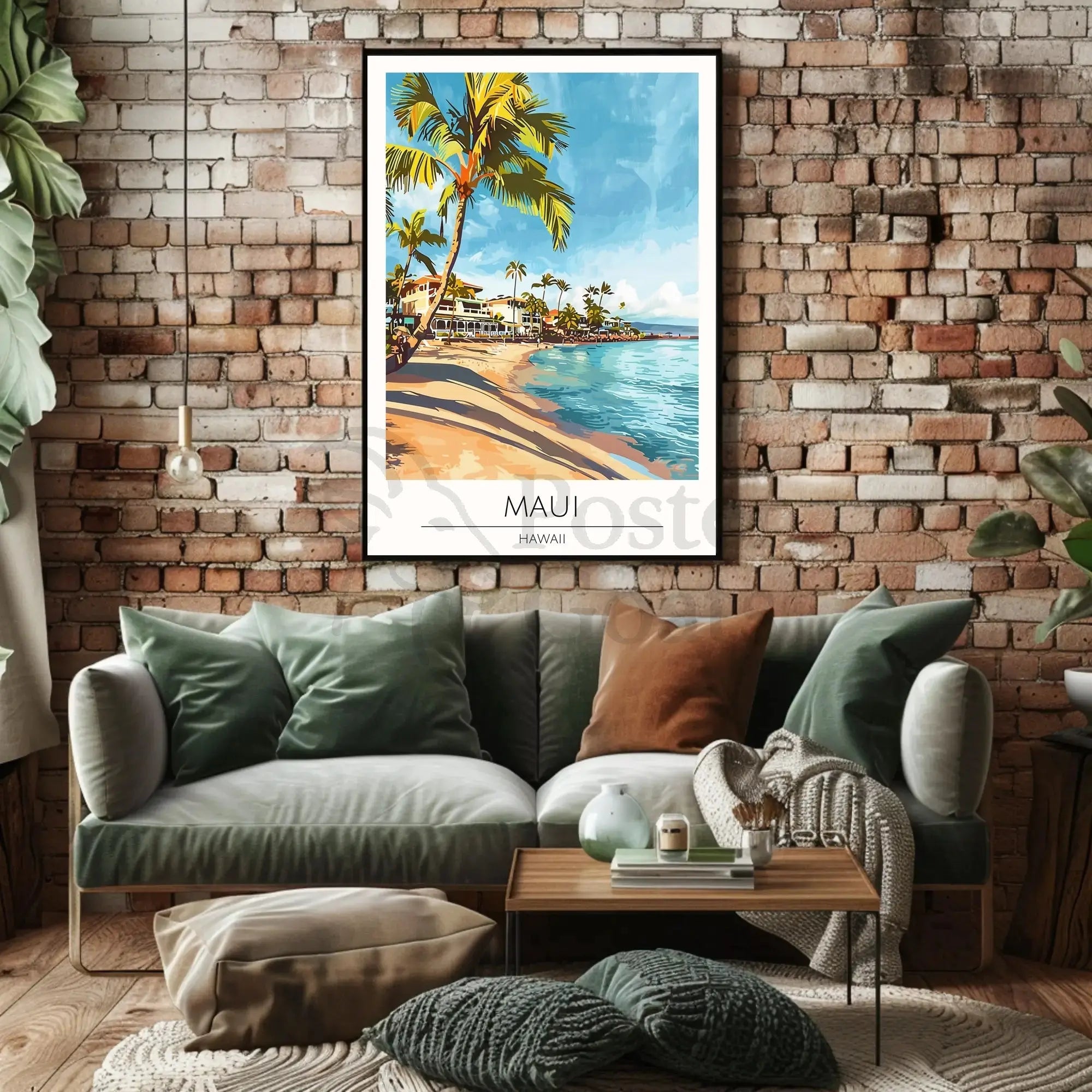 Maui Beach Vintage Travel Poster PosterGoat