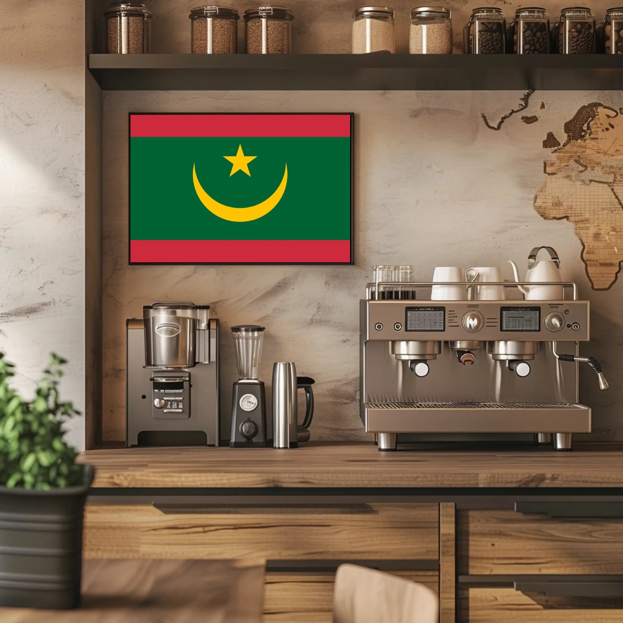 Mauritania Flag Modern Design Cultural or Heritage Poster PosterGoat