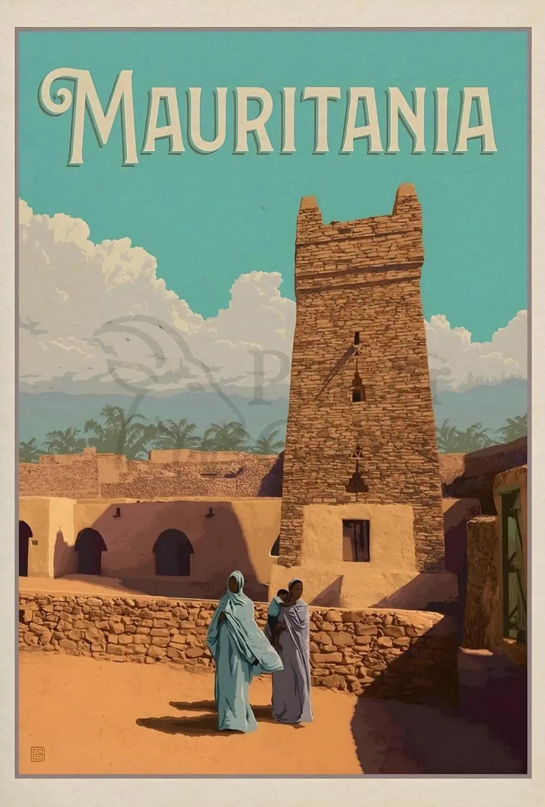 Mauritania Vintage Travel Artwork Inspiring Cultural Heritage Poster PosterGoat