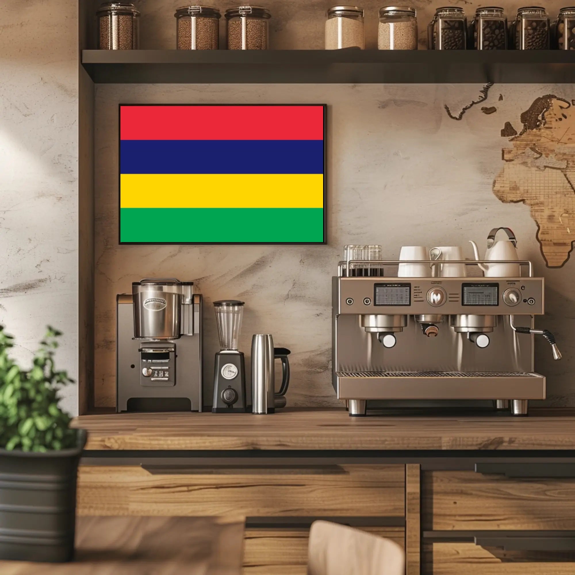 Mauritius National Flag Colorful Display Country Flag Poster PosterGoat