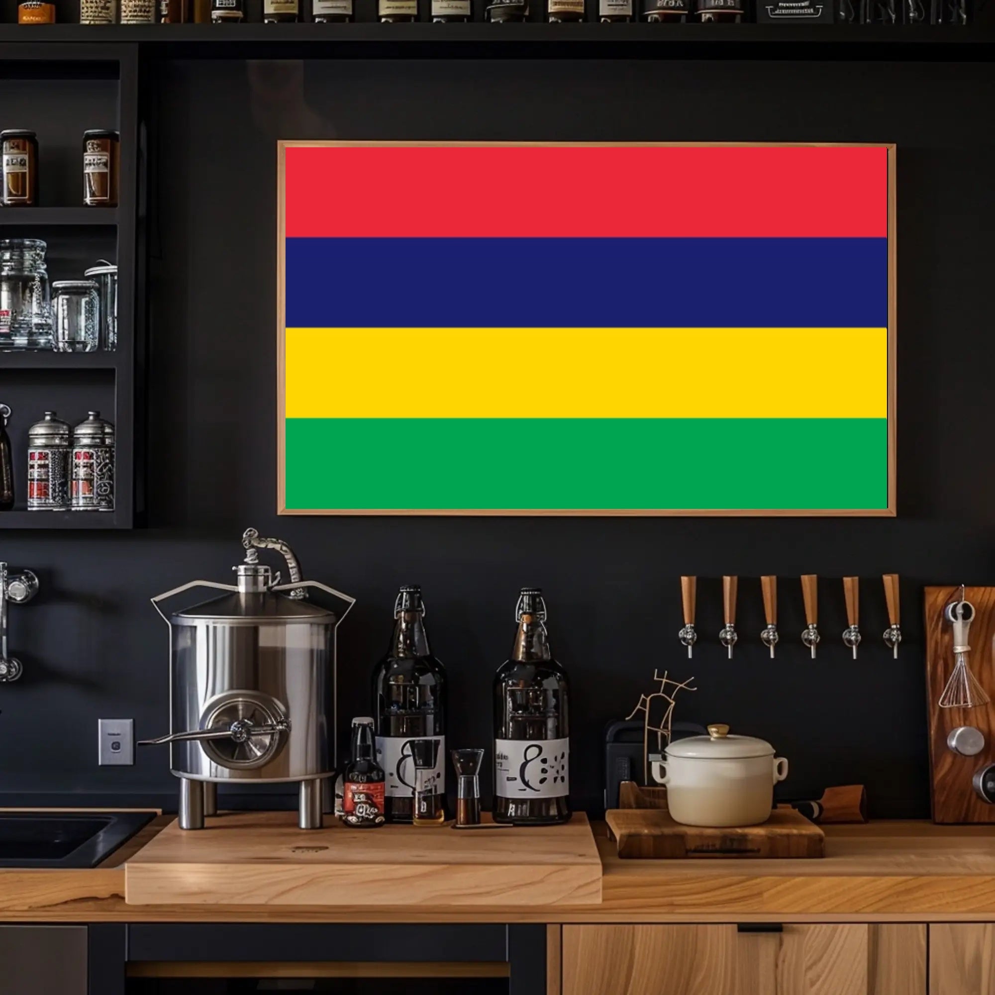 Mauritius National Flag Colorful Display Country Flag Poster PosterGoat