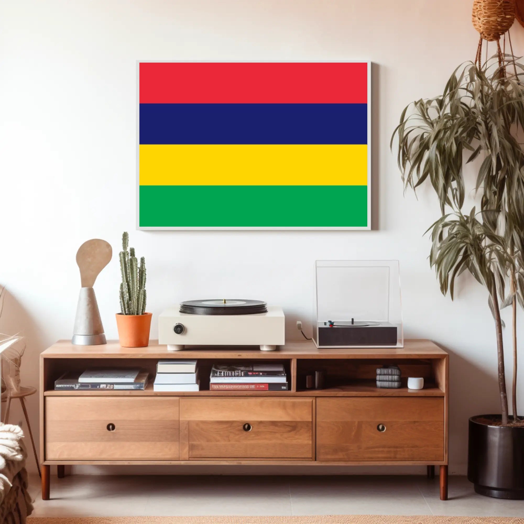 Mauritius National Flag Colorful Display Country Flag Poster PosterGoat