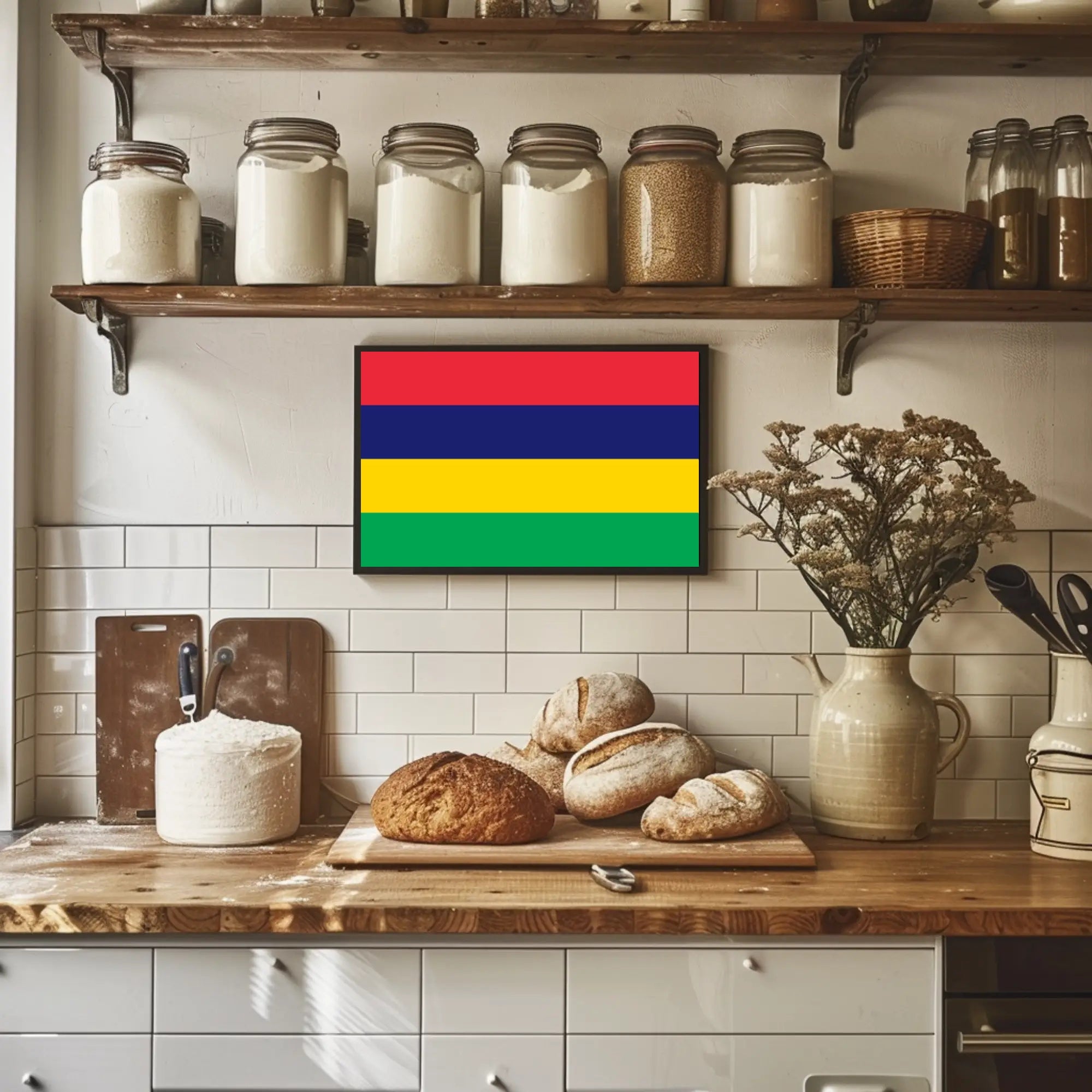 Mauritius National Flag Colorful Display Country Flag Poster PosterGoat