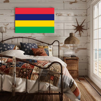 Mauritius National Flag Colorful Display Country Flag Poster PosterGoat
