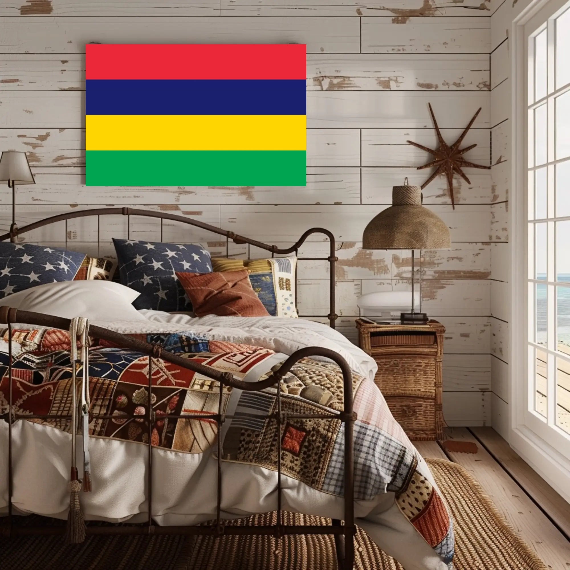 Mauritius National Flag Colorful Display Country Flag Poster PosterGoat