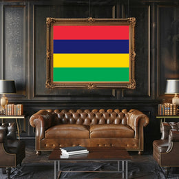 Mauritius National Flag Colorful Display Country Flag Poster PosterGoat