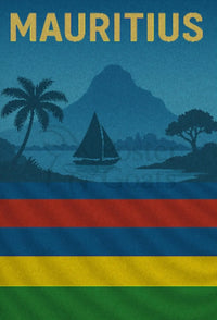 Mauritius Tropical Paradise Landscape Travel Poster PosterGoat