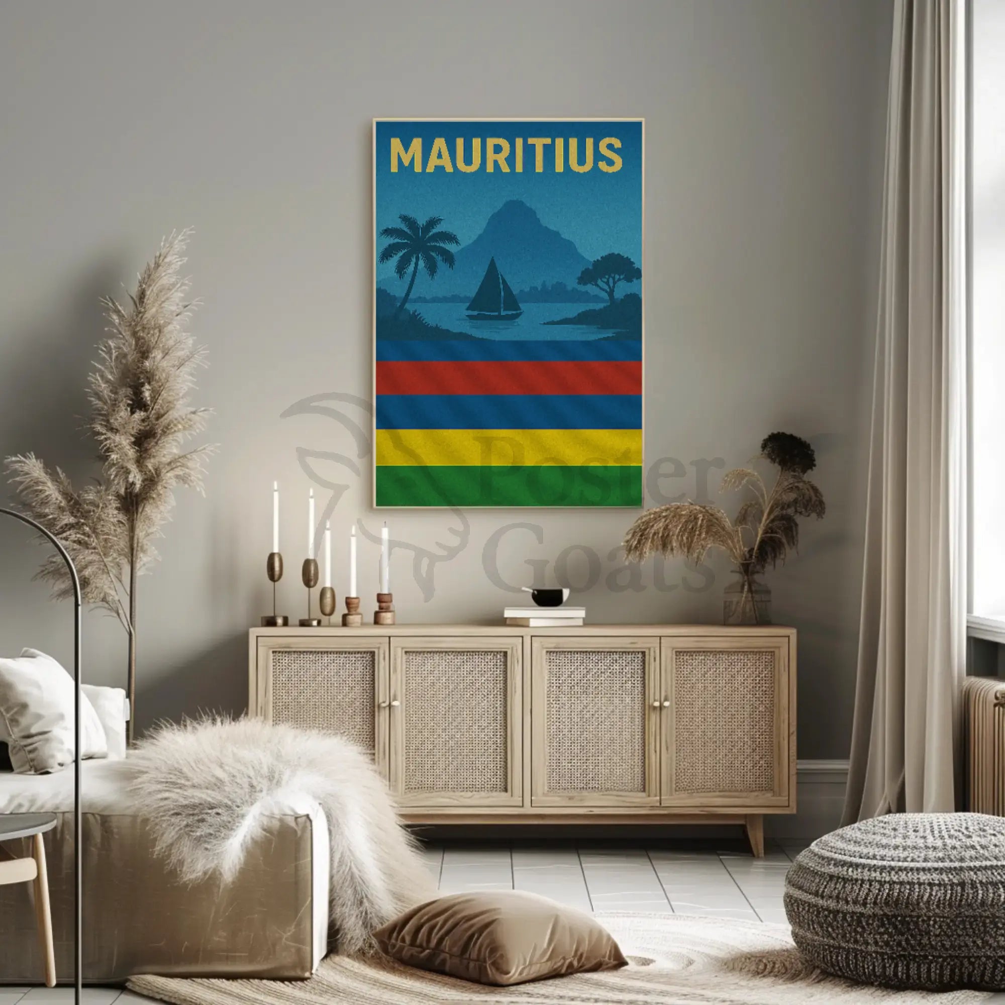 Mauritius Tropical Paradise Landscape Travel Poster PosterGoat