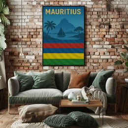 Mauritius Tropical Paradise Landscape Travel Poster PosterGoat