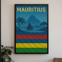 Mauritius Tropical Paradise Landscape Travel Poster PosterGoat