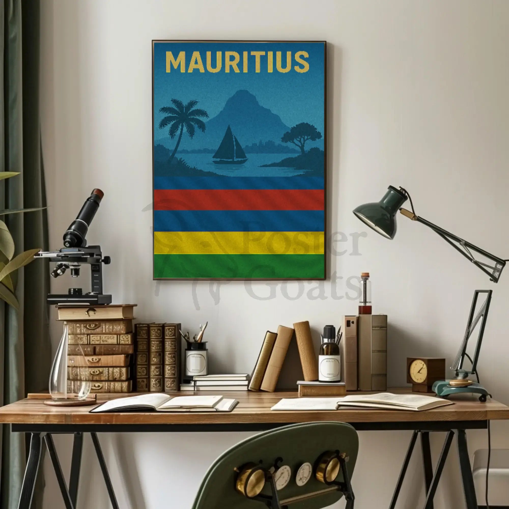 Mauritius Tropical Paradise Landscape Travel Poster PosterGoat