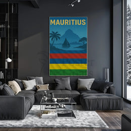 Mauritius Tropical Paradise Landscape Travel Poster PosterGoat