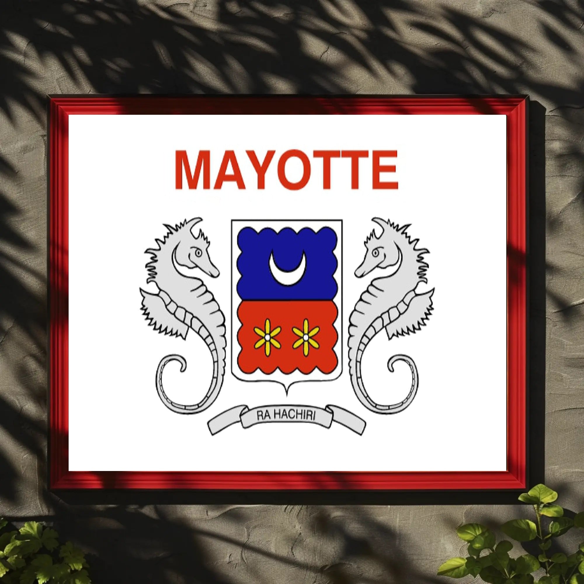 Mayotte Coat of Arms Cultural Heritage Poster PosterGoat