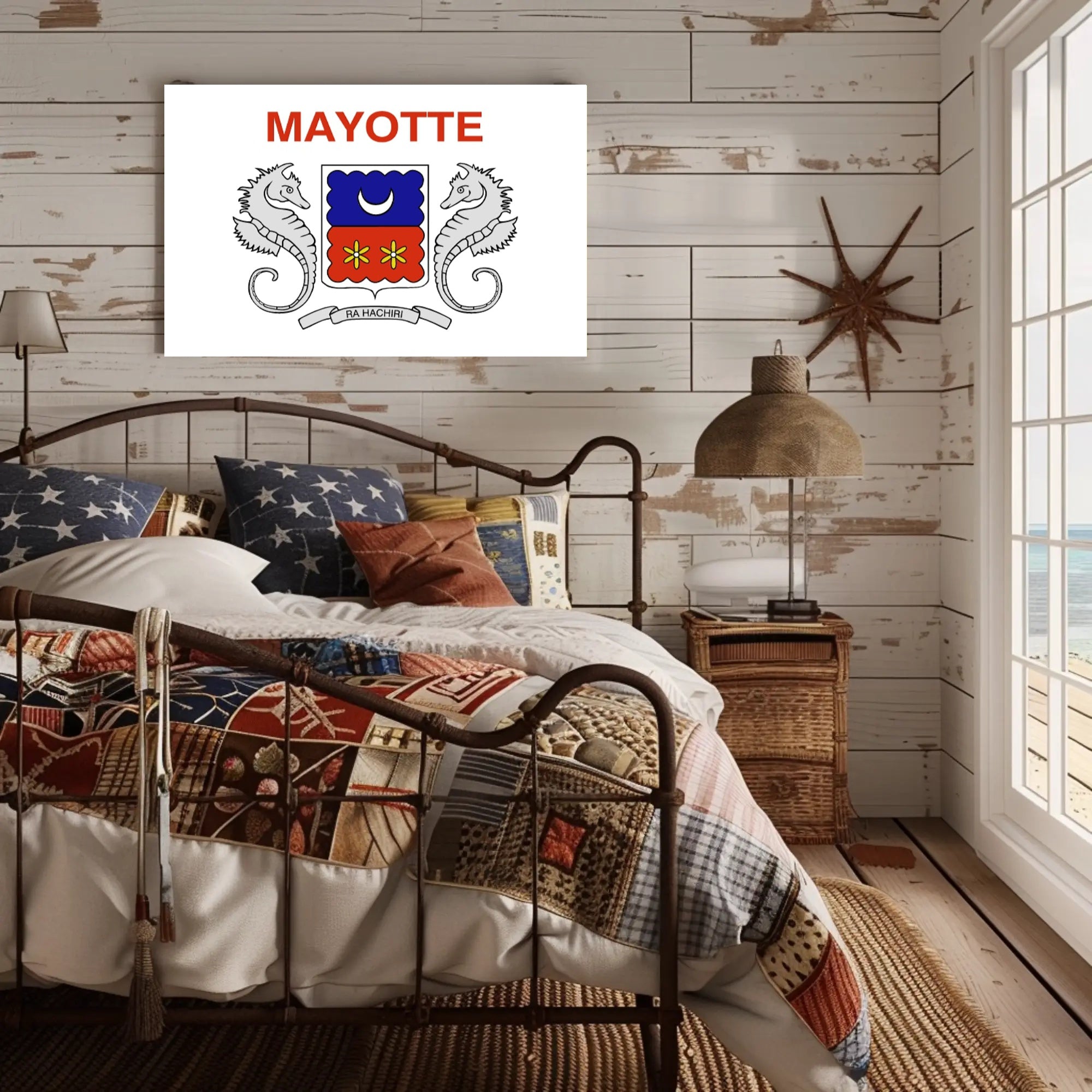 Mayotte Coat of Arms Cultural Heritage Poster PosterGoat