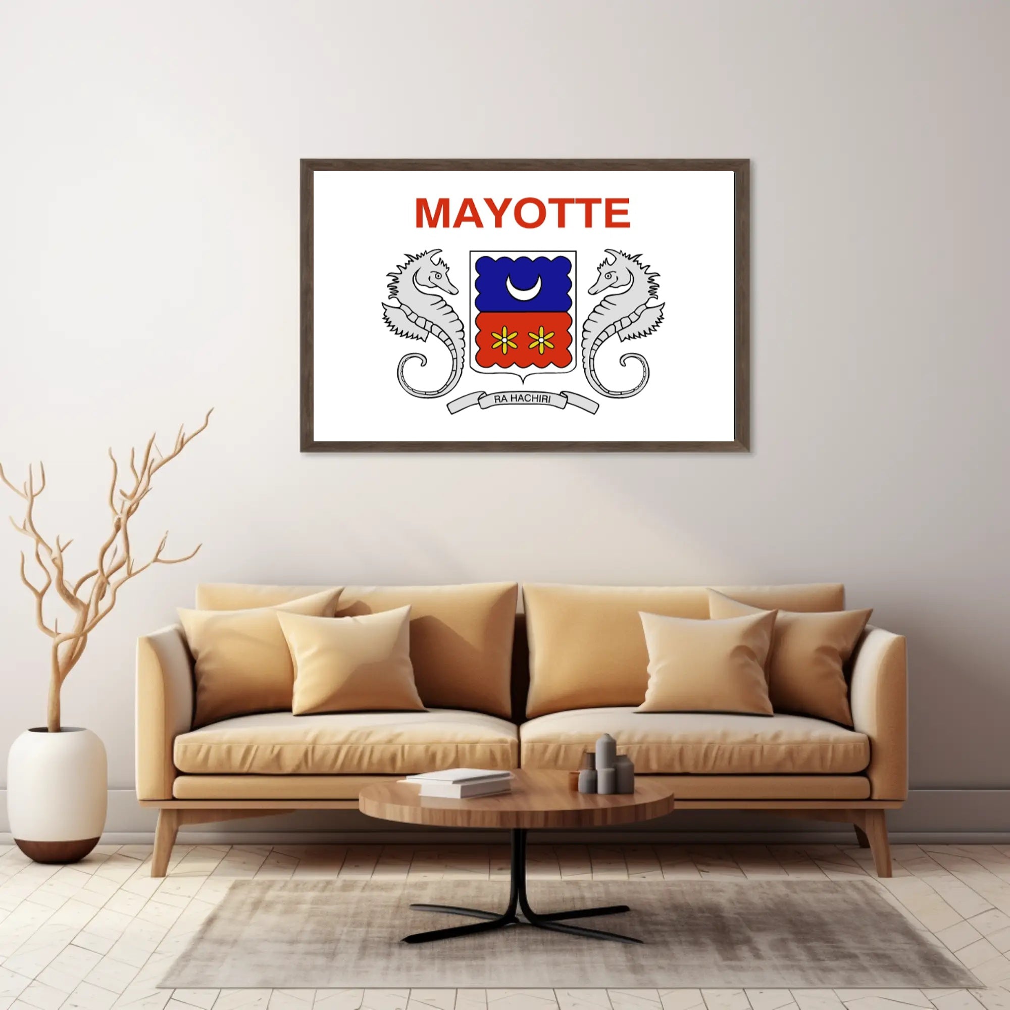 Mayotte Coat of Arms Cultural Heritage Poster PosterGoat