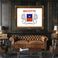 Mayotte Coat of Arms Cultural Heritage Poster PosterGoat