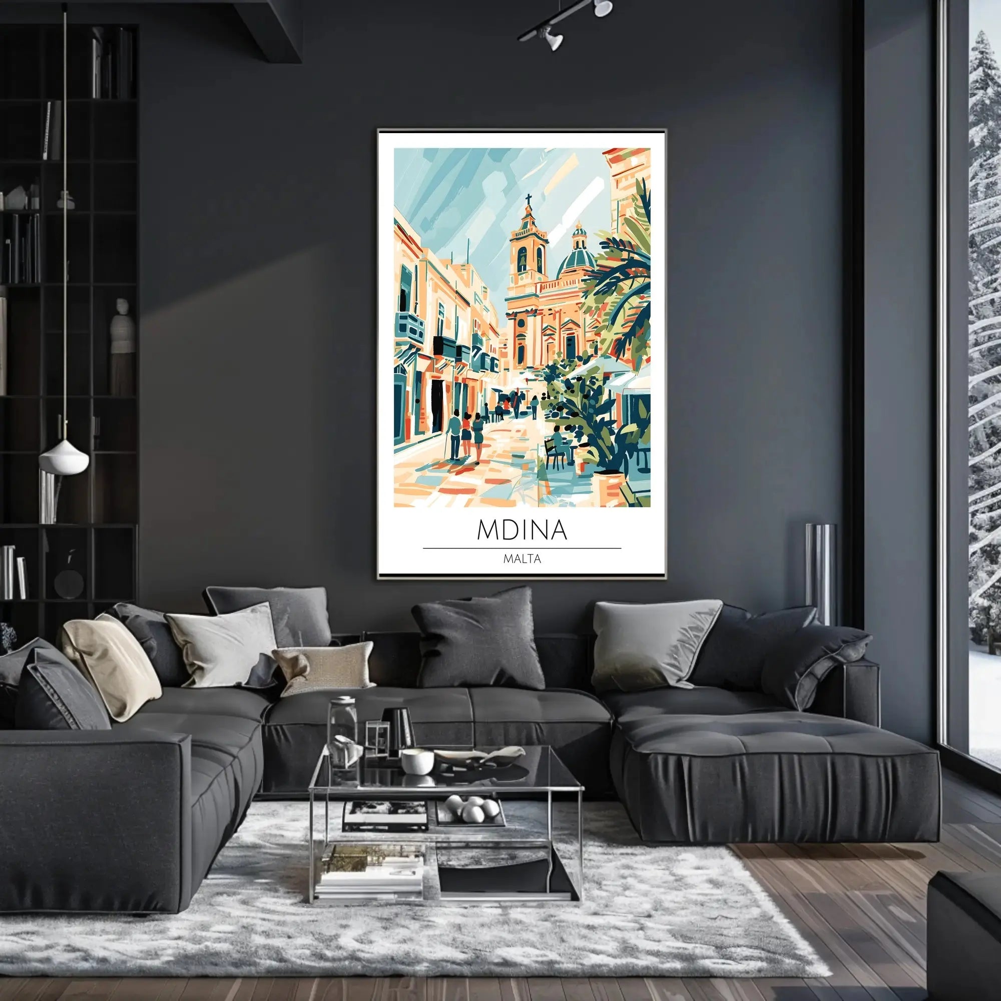 Mdina Malta Mediterranean Street Scene Travel Poster PosterGoat