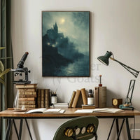 Medieval Gothic Castle Near Water Artistic Poster PosterGoat