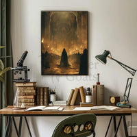 Medieval Gothic Cathedral Fantasy Ceremonial Gathering Art Poster PosterGoat
