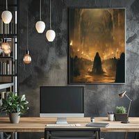 Medieval Gothic Cathedral Fantasy Ceremonial Gathering Art Poster PosterGoat