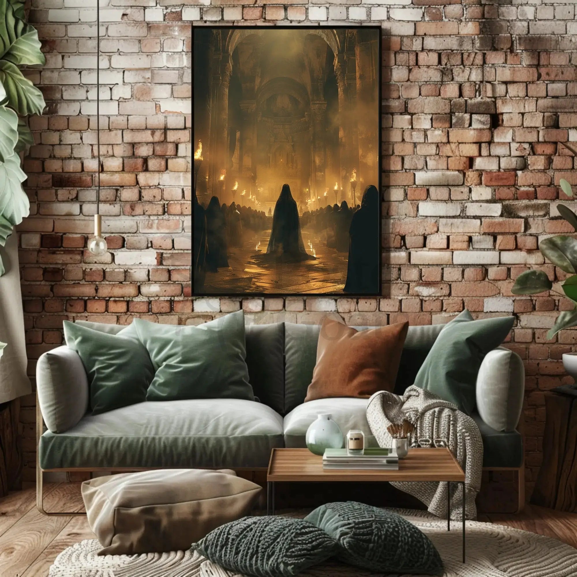 Medieval Gothic Cathedral Fantasy Ceremonial Gathering Art Poster PosterGoat