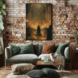 Medieval Gothic Cathedral Fantasy Ceremonial Gathering Art Poster PosterGoat