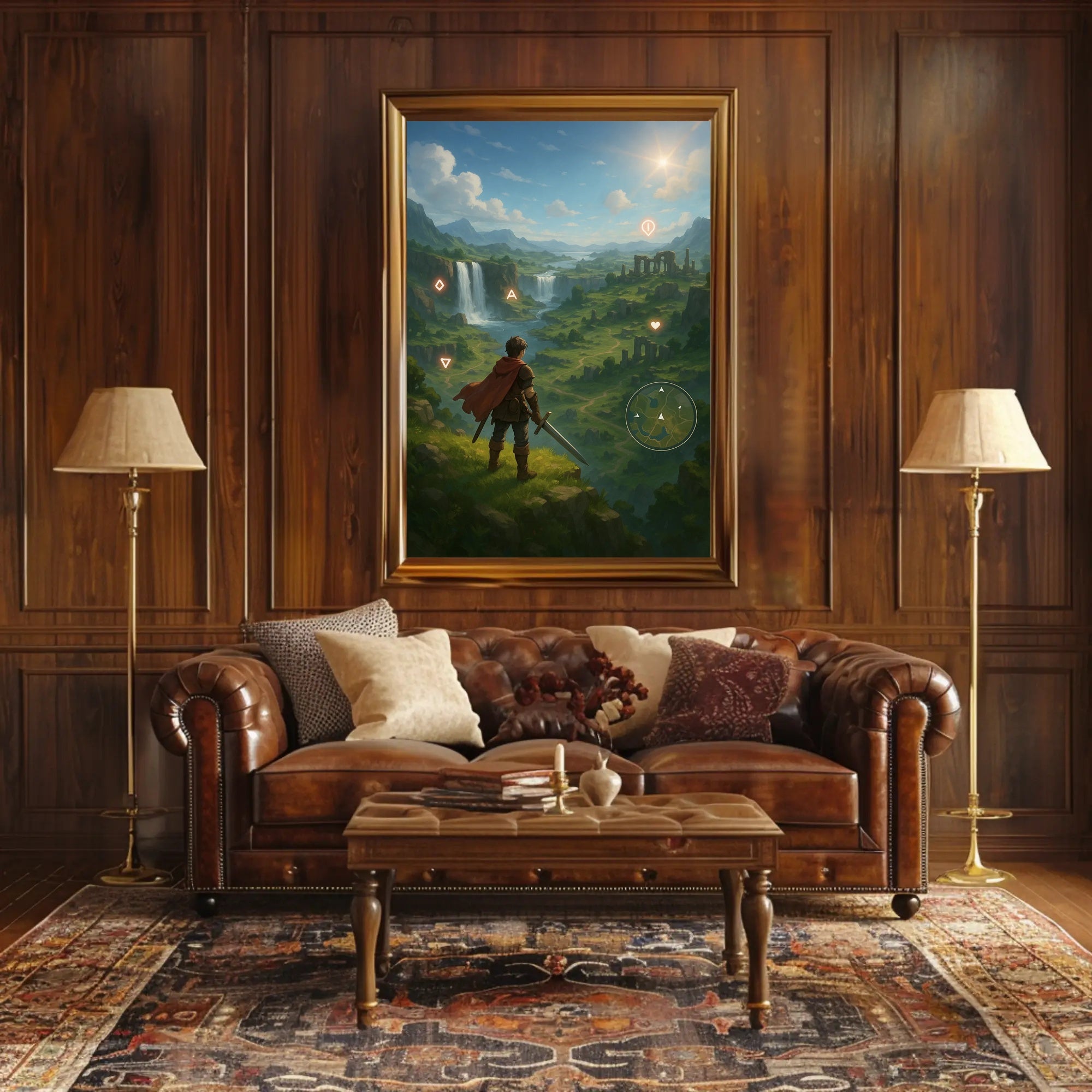 Medieval Knight Journeys in Fantasy Landscape Poster PosterGoat