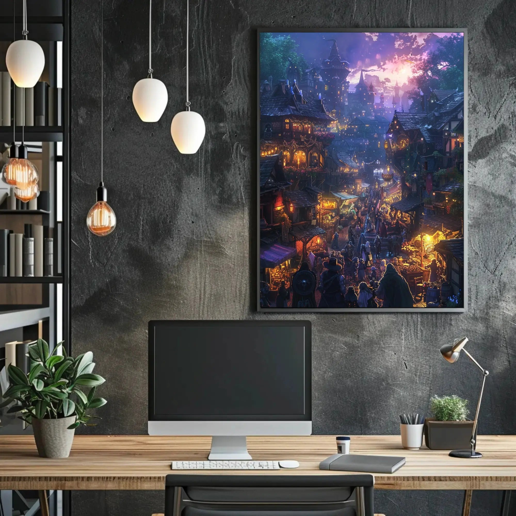 Medieval Village Adventure Fantasy Art Cultural Poster PosterGoat