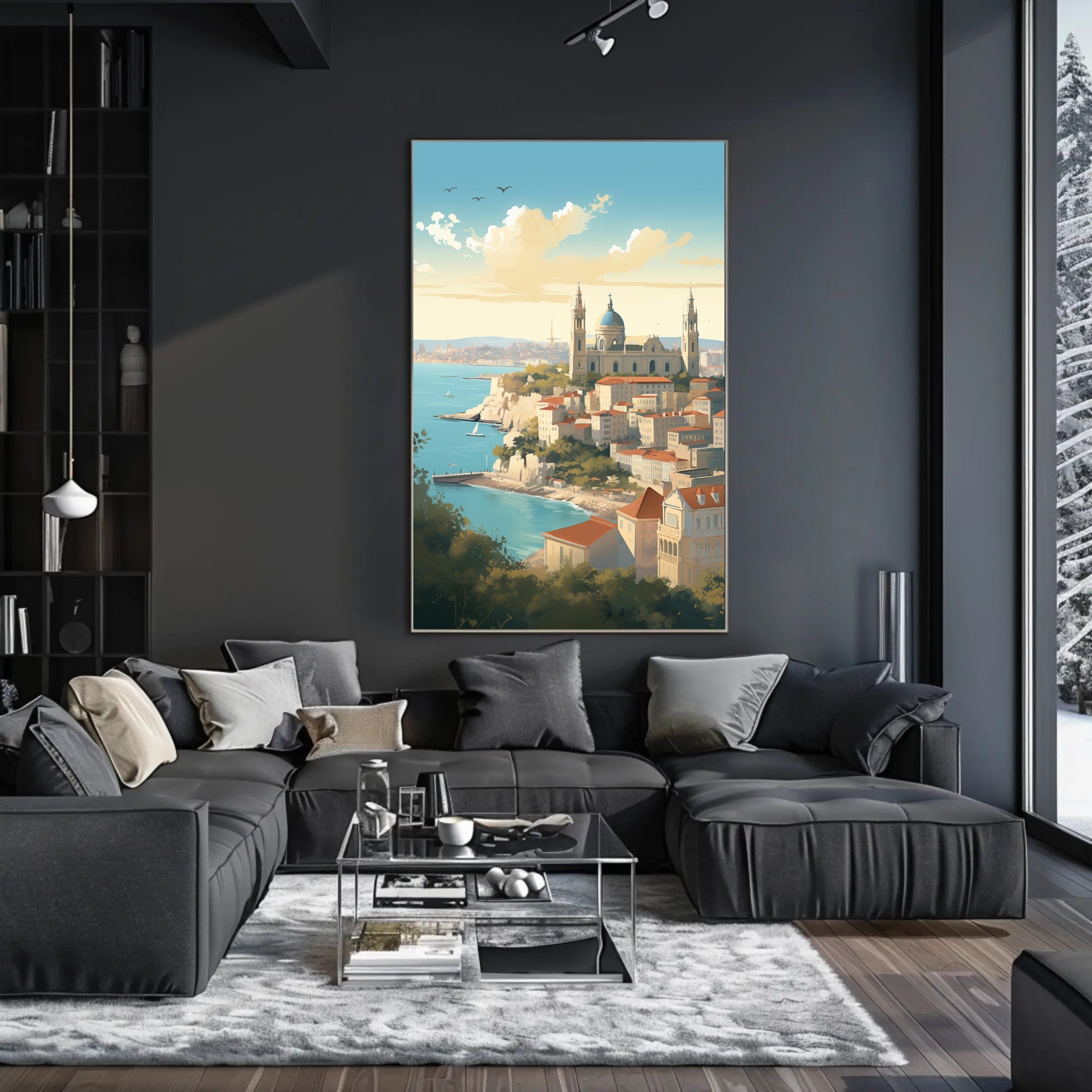 Mediterranean Cityscape Illustration for Travel Poster PosterGoat