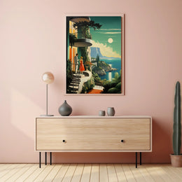 Mediterranean Coastal Elegance: Vintage Travel Poster PosterGoat