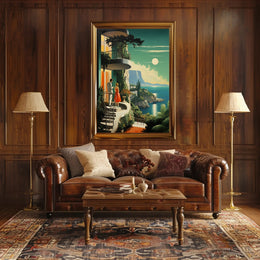 Mediterranean Coastal Elegance: Vintage Travel Poster PosterGoat