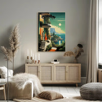 Mediterranean Coastal Elegance: Vintage Travel Poster PosterGoat