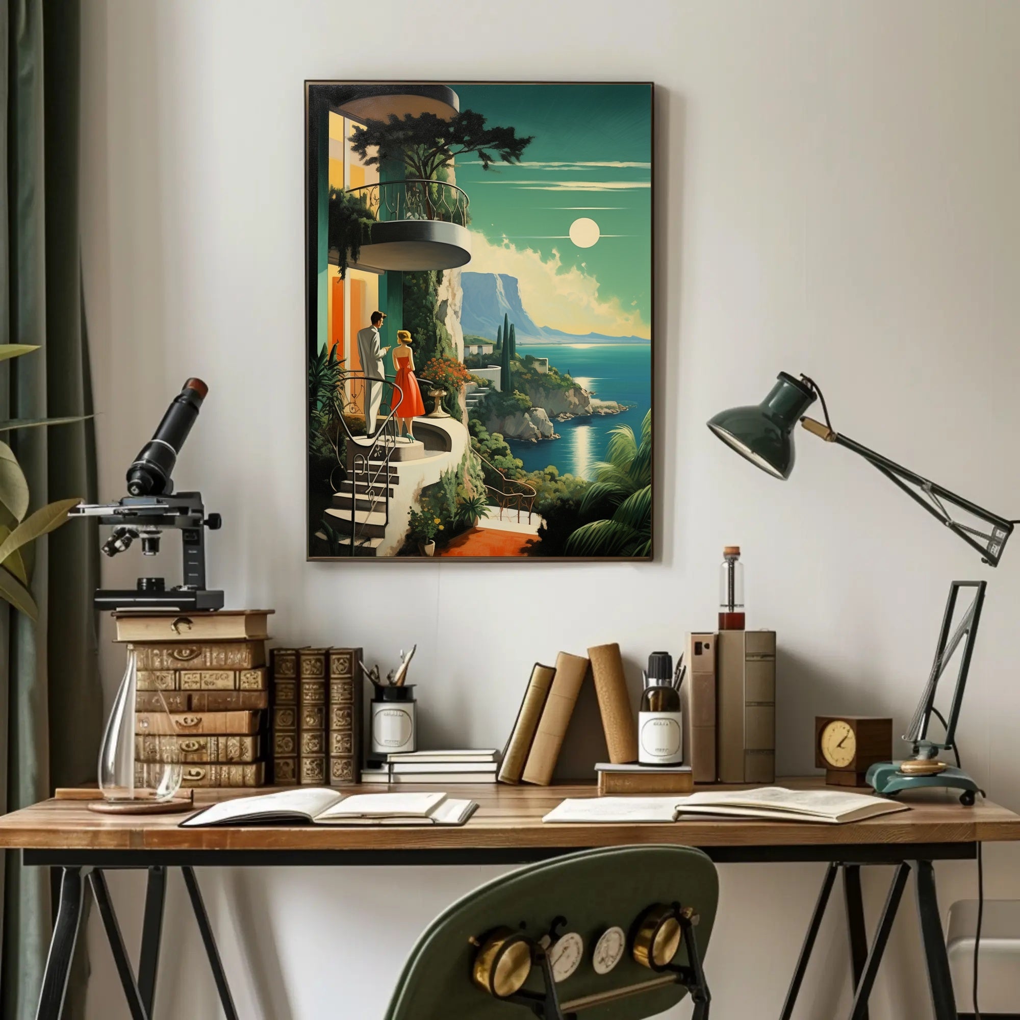 Mediterranean Coastal Elegance: Vintage Travel Poster PosterGoat