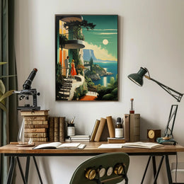 Mediterranean Coastal Elegance: Vintage Travel Poster PosterGoat