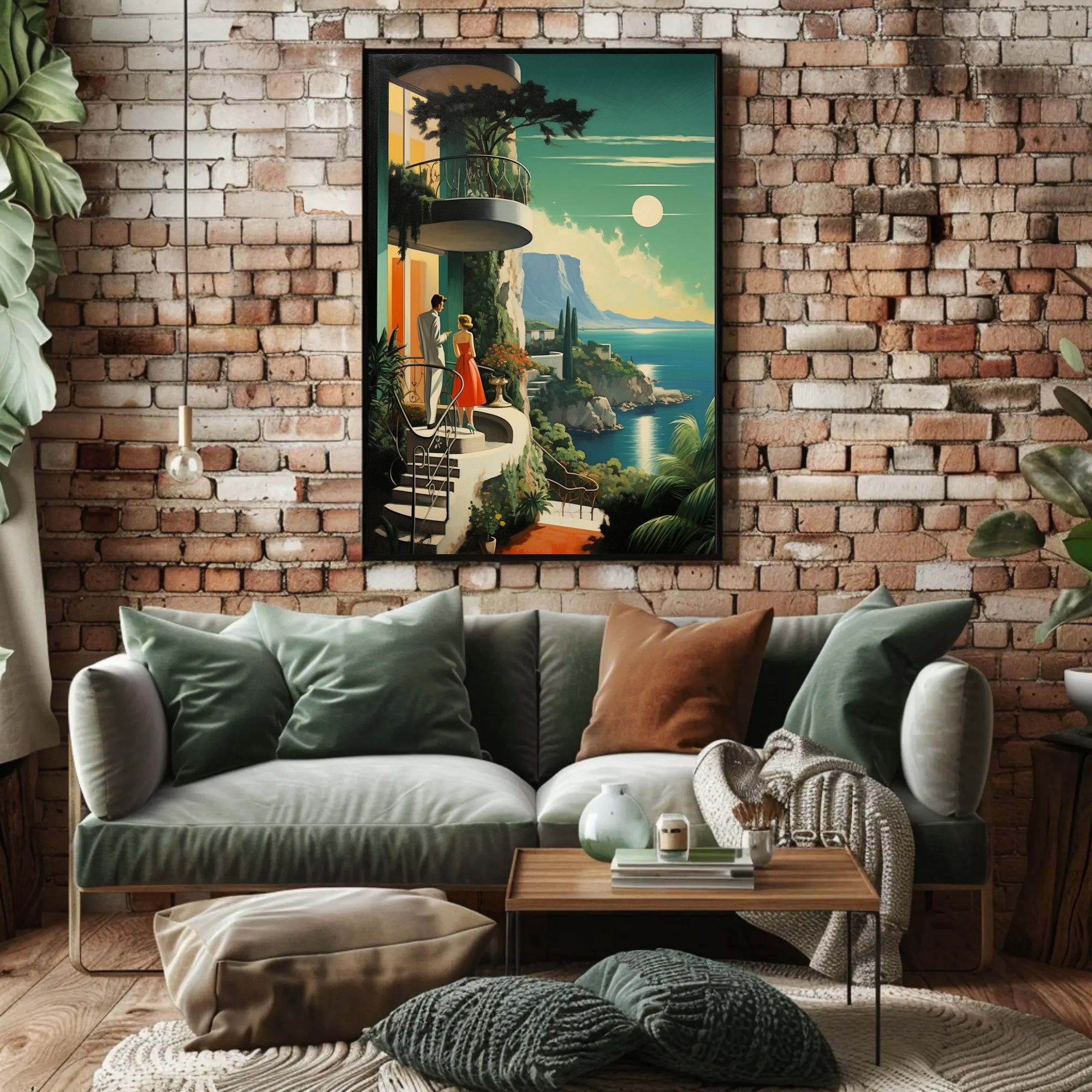 Mediterranean Coastal Elegance: Vintage Travel Poster PosterGoat