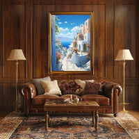 Mediterranean Coastal Retreat Artistic Travel Poster PosterGoat