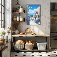 Mediterranean Coastal Retreat Artistic Travel Poster PosterGoat