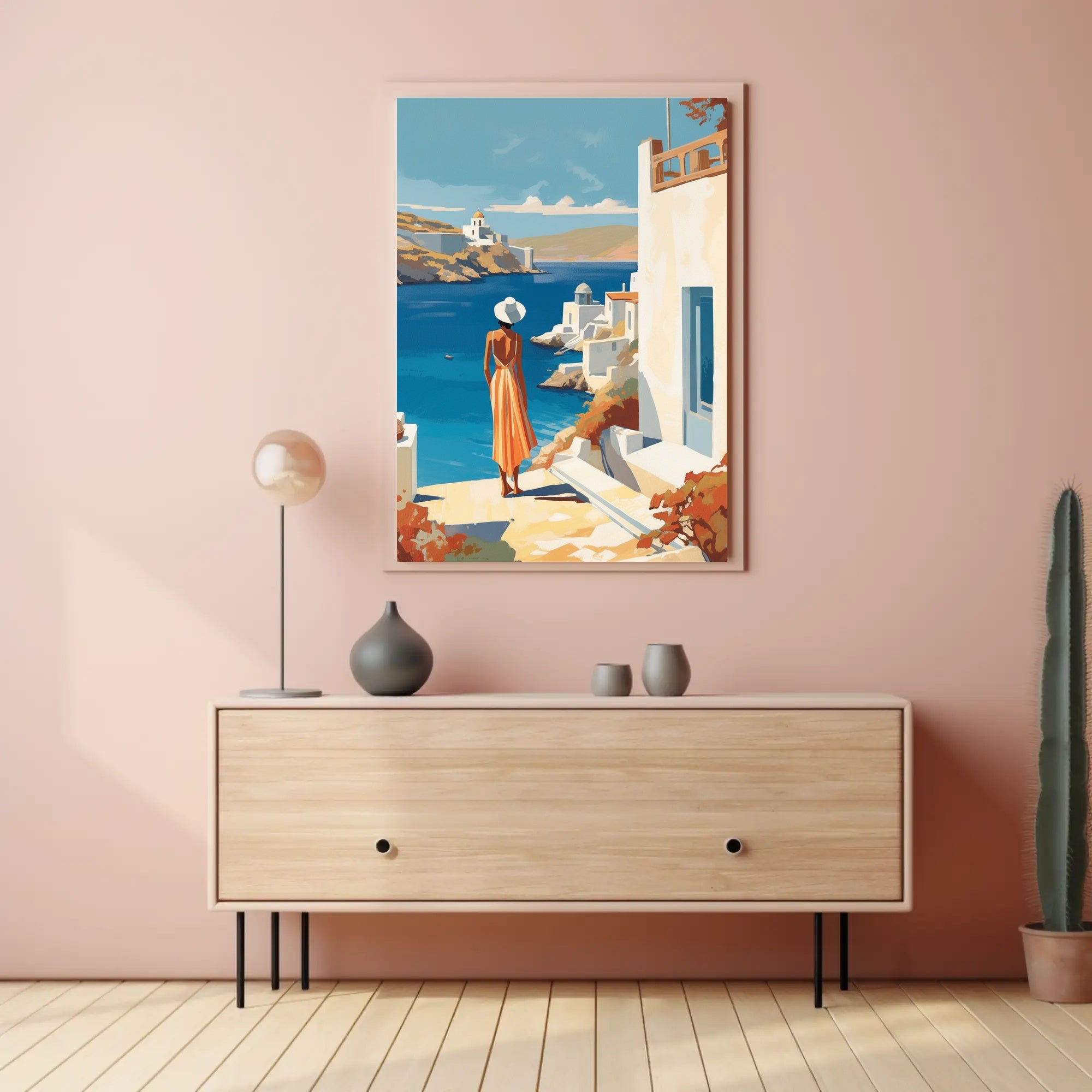 Mediterranean Coastal Scene Travel Poster PosterGoat