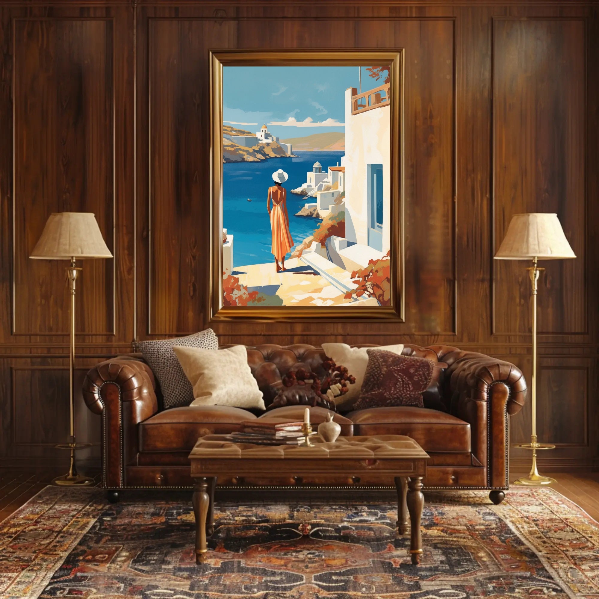 Mediterranean Coastal Scene Travel Poster PosterGoat
