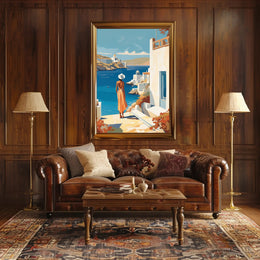 Mediterranean Coastal Scene Travel Poster PosterGoat
