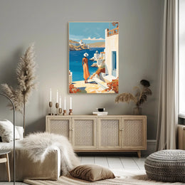 Mediterranean Coastal Scene Travel Poster PosterGoat
