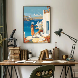 Mediterranean Coastal Scene Travel Poster PosterGoat