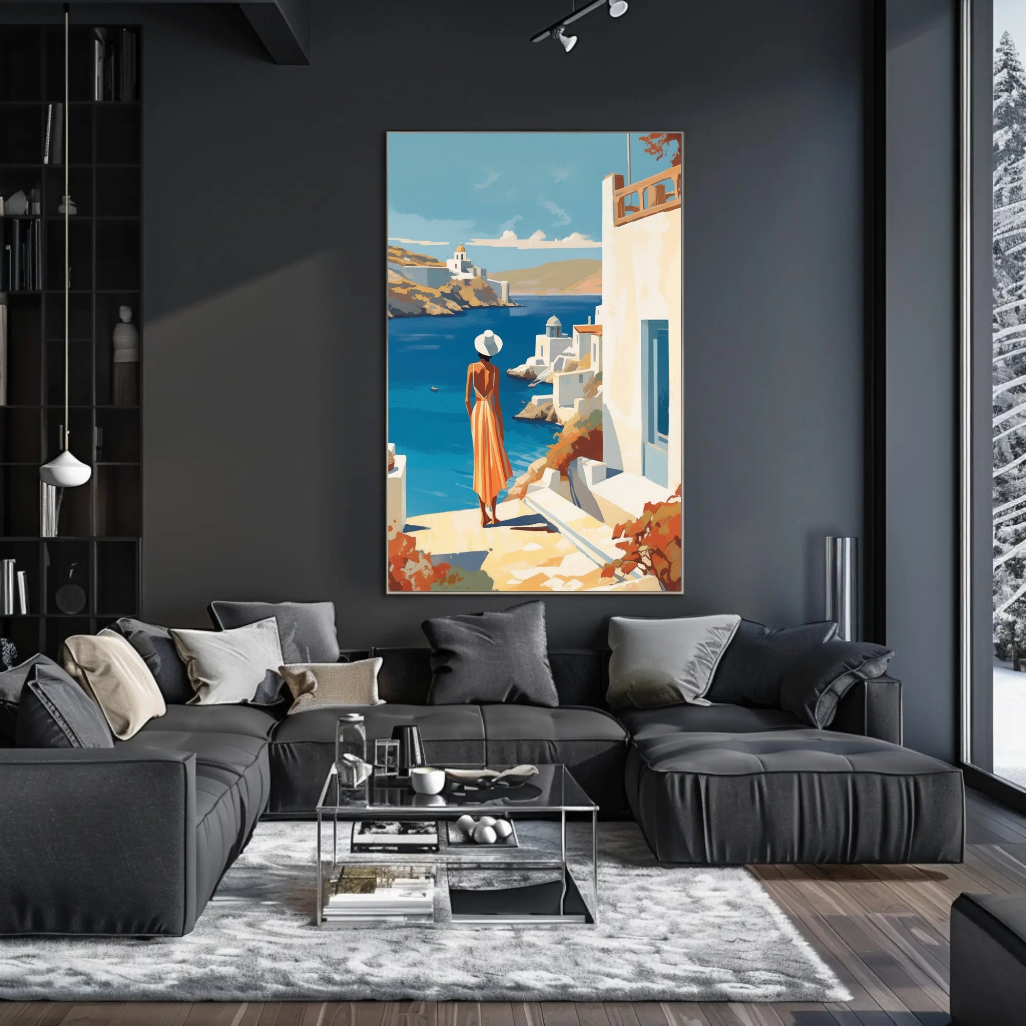 Mediterranean Coastal Scene Travel Poster PosterGoat
