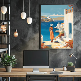 Mediterranean Coastal Scene Travel Poster PosterGoat