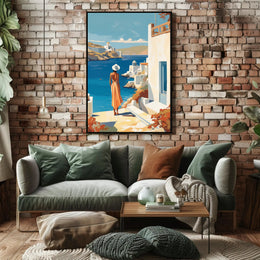 Mediterranean Coastal Scene Travel Poster PosterGoat