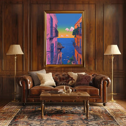 Mediterranean Coastal Town Pop Culture Travel Poster PosterGoat
