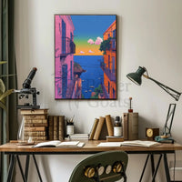Mediterranean Coastal Town Pop Culture Travel Poster PosterGoat