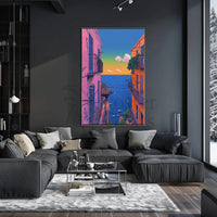 Mediterranean Coastal Town Pop Culture Travel Poster PosterGoat