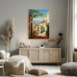 Mediterranean Coastal Town Vintage Travel Poster PosterGoat