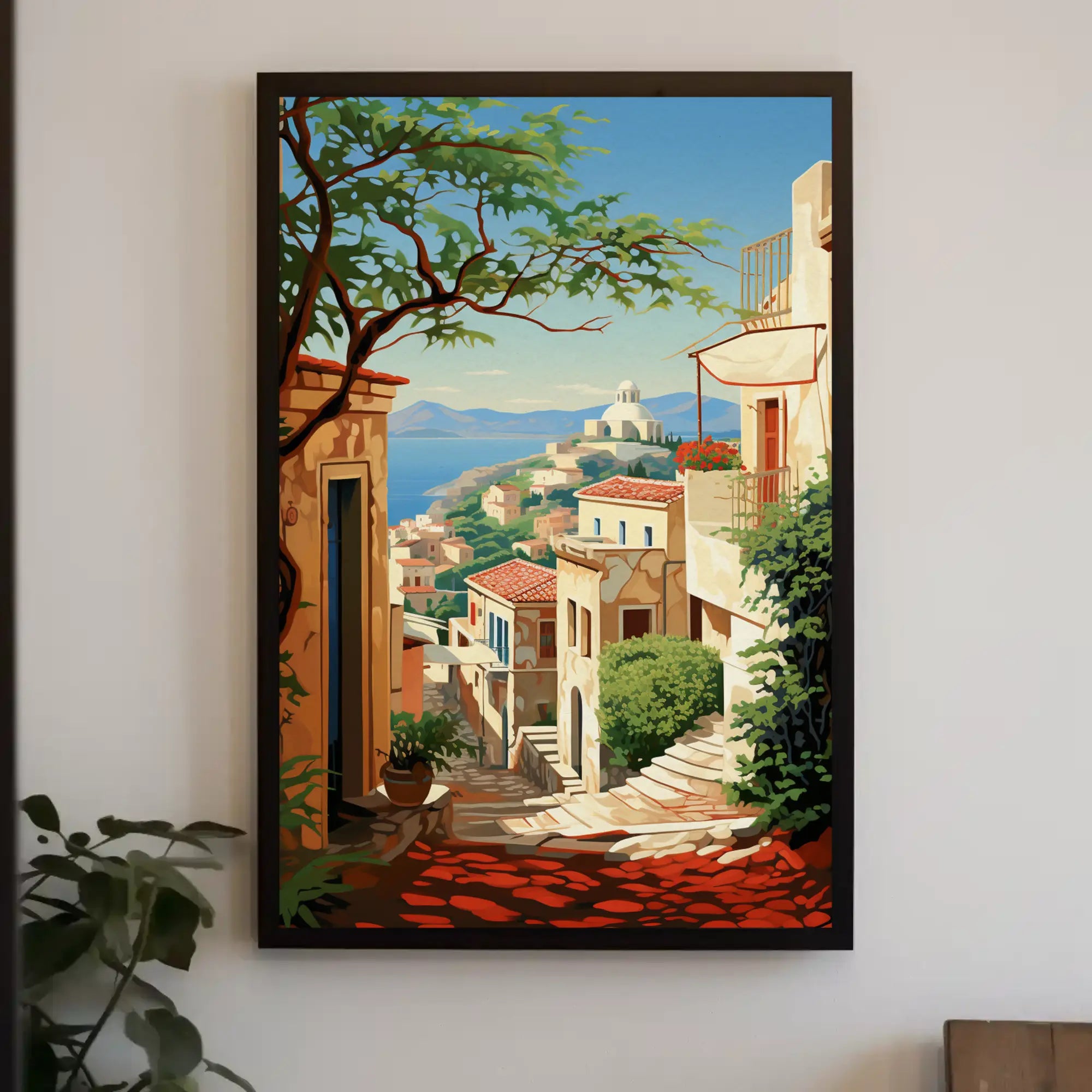 Mediterranean Coastal Town Vintage Travel Poster PosterGoat